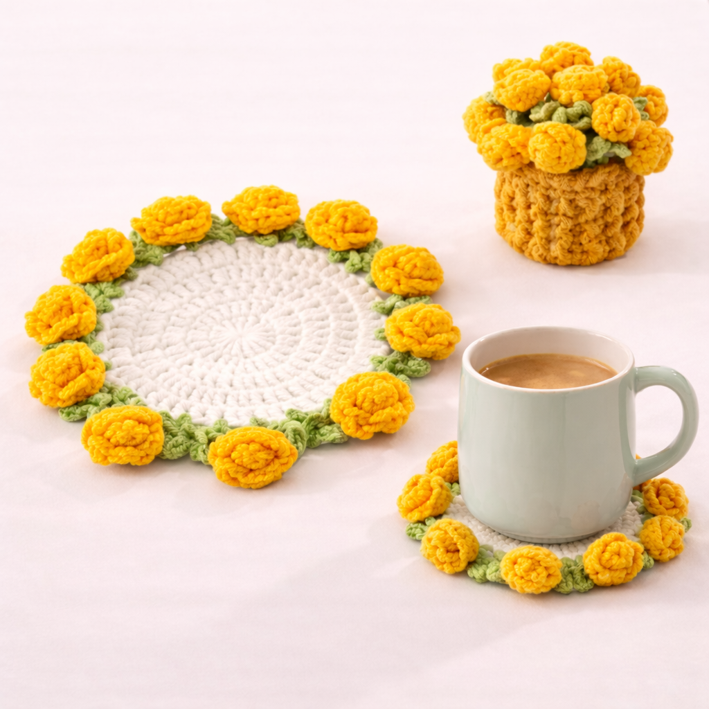 Cozy Crochet Flower Coaster